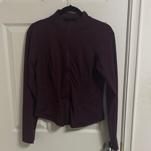Asics Burgundy Athletic Zip Up Jacket